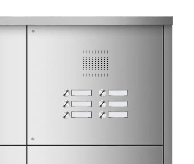 <b>Mit Funktionskasten</b><div class="label-subtext">                 <ul>                                 <li>Sprechsieblochung</li>                                 <li>Edelstahl Klingeltaster</li>                                 <li>Standard Namensschild</li>                                 <li>Universalhalterung für handelsübliche Audio-Lautsprecher</li>                                 </ul>                     </div>