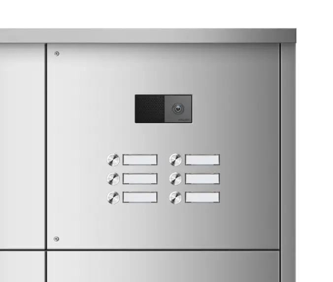 <b>Video Sprechanlagen-Set</b><div class="label-subtext">                 <ul>                                 <li>Außensprechstelle mit Videokamera</li>                                 <li>Innentürstation/en mit integriertem Bildschirm</li>                                 <li>Edelstahl Klingeltaster</li>                                 <li>Standard Namensschild</li>                                 </ul>                     </div>