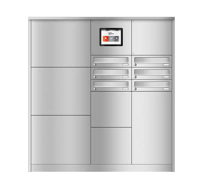 <b>Mit Briefkästen</b>Paketanlage mit Briefkästen